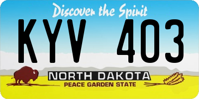 ND license plate KYV403