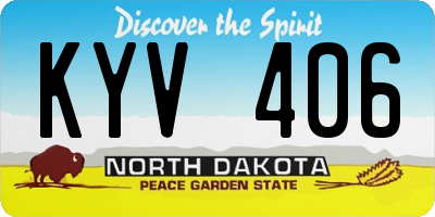 ND license plate KYV406