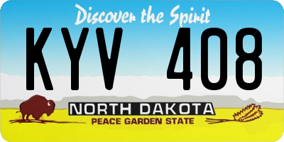 ND license plate KYV408