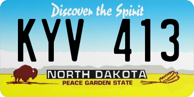 ND license plate KYV413