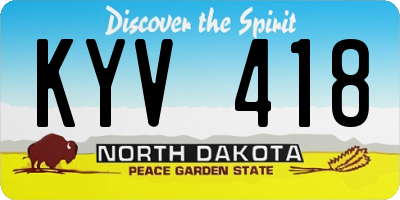 ND license plate KYV418
