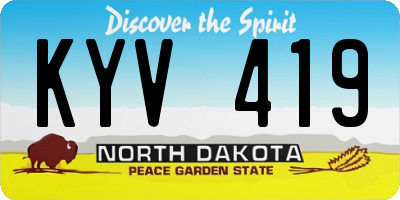 ND license plate KYV419