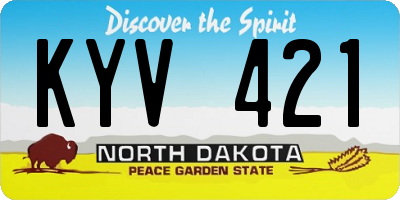 ND license plate KYV421
