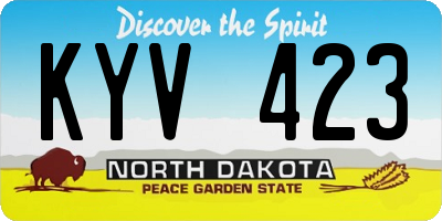 ND license plate KYV423