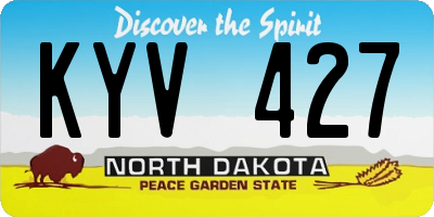 ND license plate KYV427