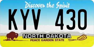 ND license plate KYV430