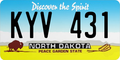 ND license plate KYV431