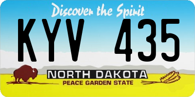ND license plate KYV435