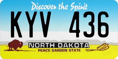 ND license plate KYV436