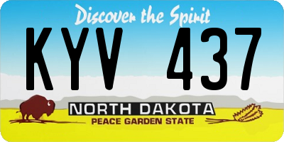 ND license plate KYV437