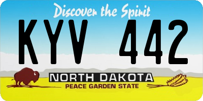 ND license plate KYV442