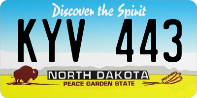 ND license plate KYV443