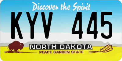 ND license plate KYV445