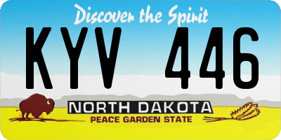 ND license plate KYV446