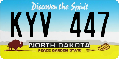 ND license plate KYV447