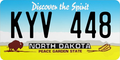ND license plate KYV448