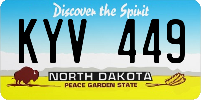 ND license plate KYV449