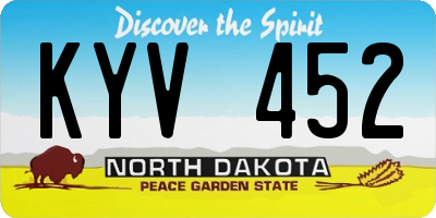 ND license plate KYV452