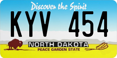 ND license plate KYV454