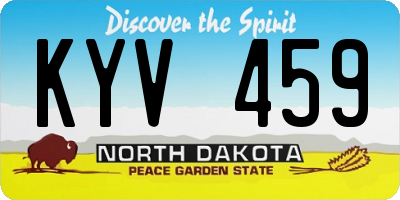 ND license plate KYV459