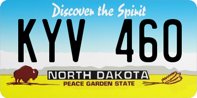 ND license plate KYV460