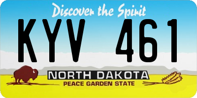 ND license plate KYV461