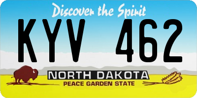 ND license plate KYV462