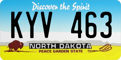 ND license plate KYV463