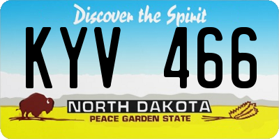 ND license plate KYV466