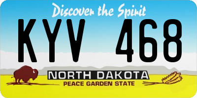 ND license plate KYV468
