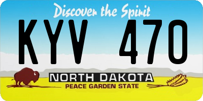 ND license plate KYV470