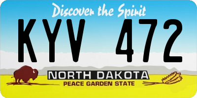ND license plate KYV472