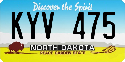 ND license plate KYV475