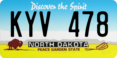 ND license plate KYV478