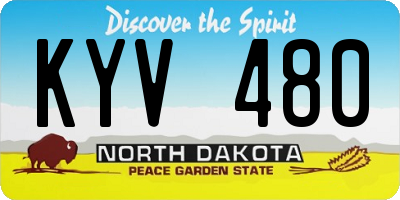 ND license plate KYV480