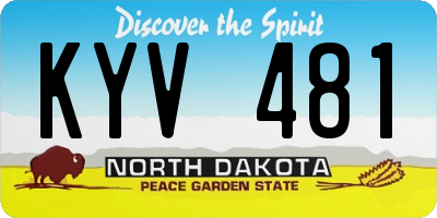ND license plate KYV481