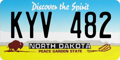 ND license plate KYV482