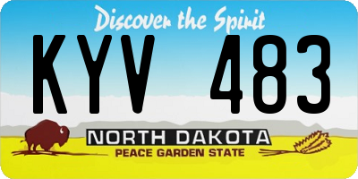 ND license plate KYV483