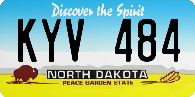 ND license plate KYV484