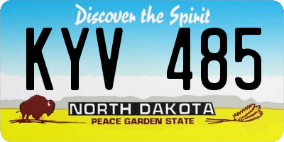 ND license plate KYV485