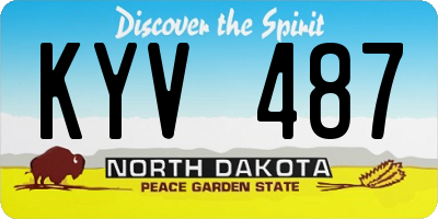 ND license plate KYV487