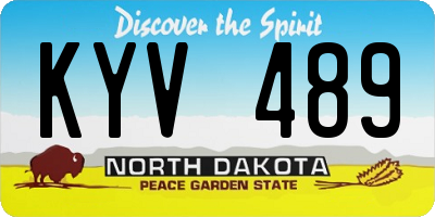 ND license plate KYV489