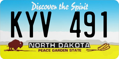 ND license plate KYV491