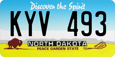 ND license plate KYV493