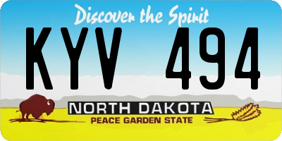 ND license plate KYV494