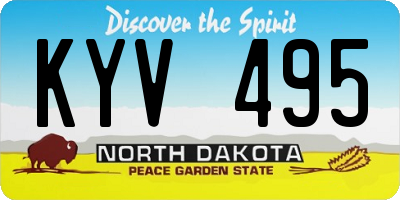 ND license plate KYV495