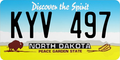 ND license plate KYV497