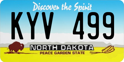 ND license plate KYV499