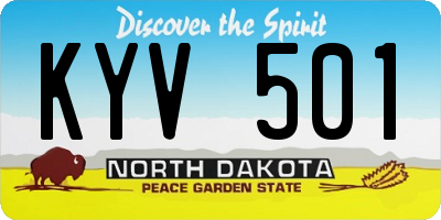 ND license plate KYV501