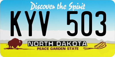 ND license plate KYV503